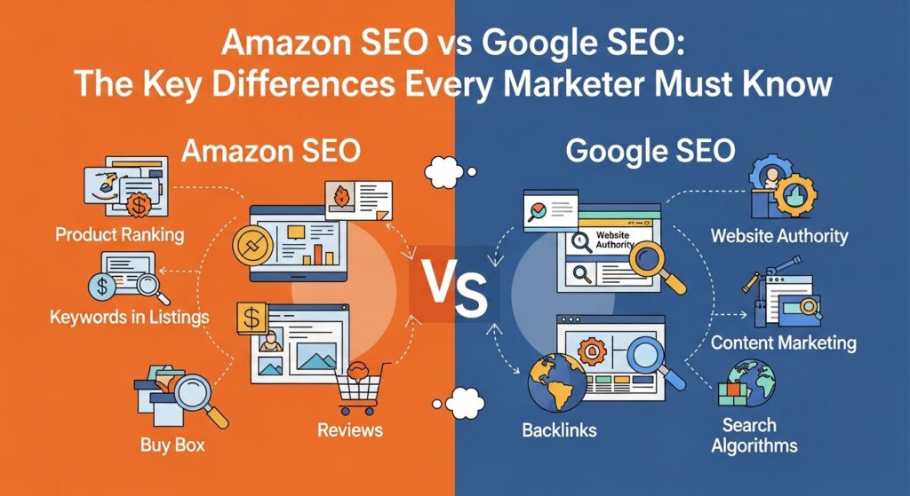 Amazon SEO vs Google SEO: The Key Differences Every Marketer Must Know