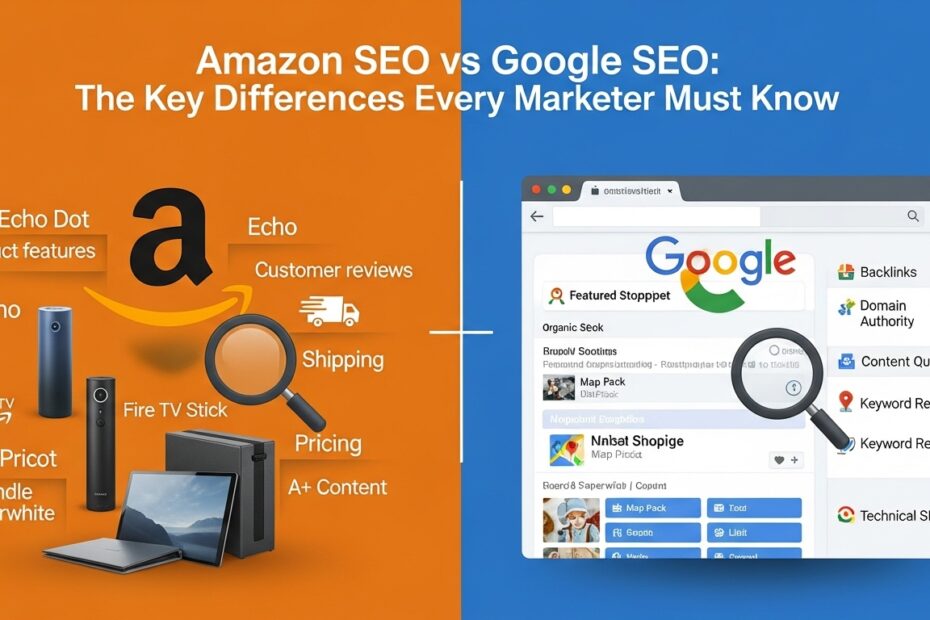 Amazon SEO vs Google SEO: The Key Differences Every Marketer Must Know